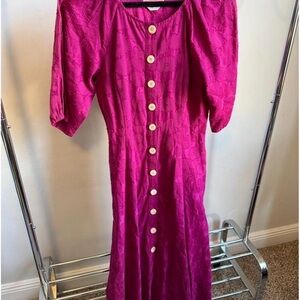 Kate Spade Fuchsia Button-Down Maxi Dress